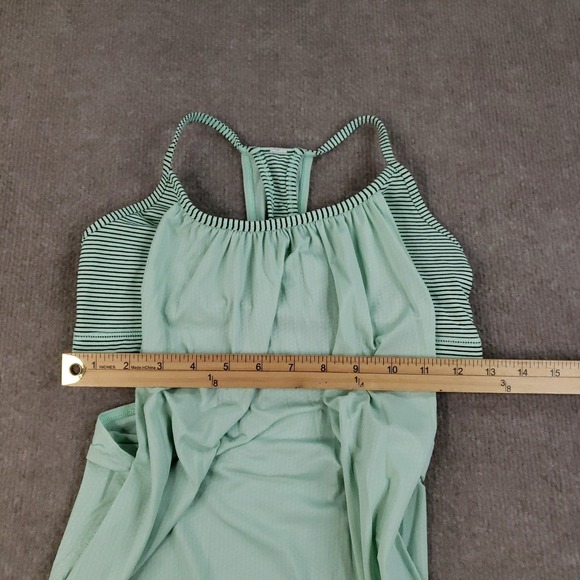 Lululemon No Limits Tank Top Women 6 Green Built In Sport Bra Gorpcore‎ Stretch - Picture 5 of 11